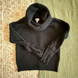 Market & Spruce Black Cowl Neck Sweater